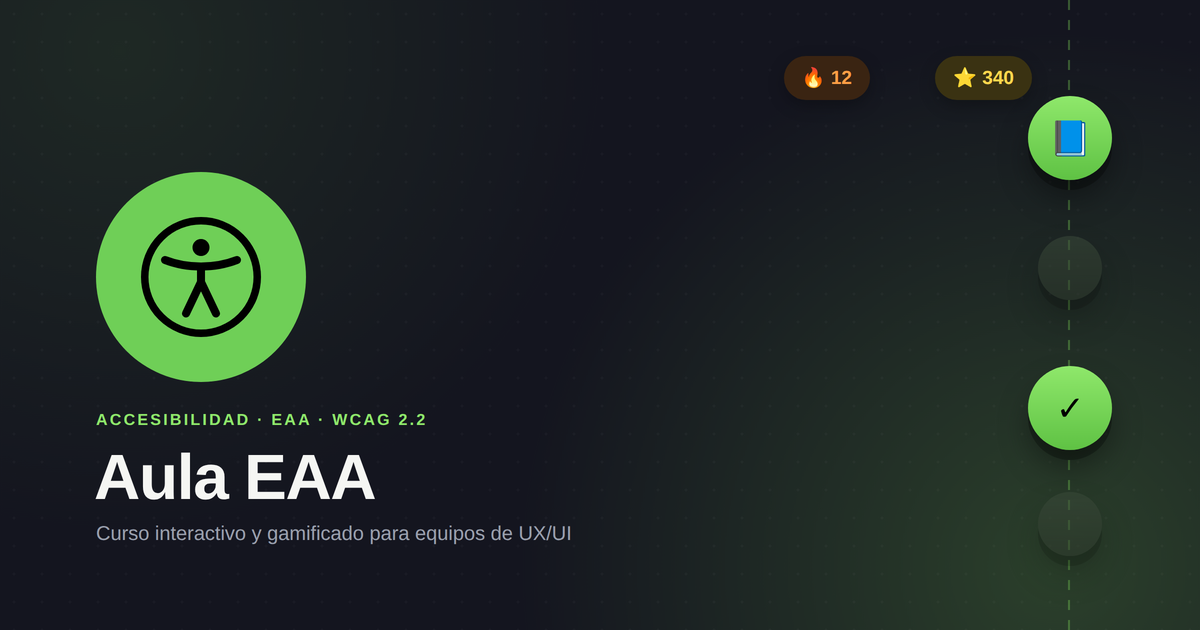Aula EAA — gamified accessibility course preview