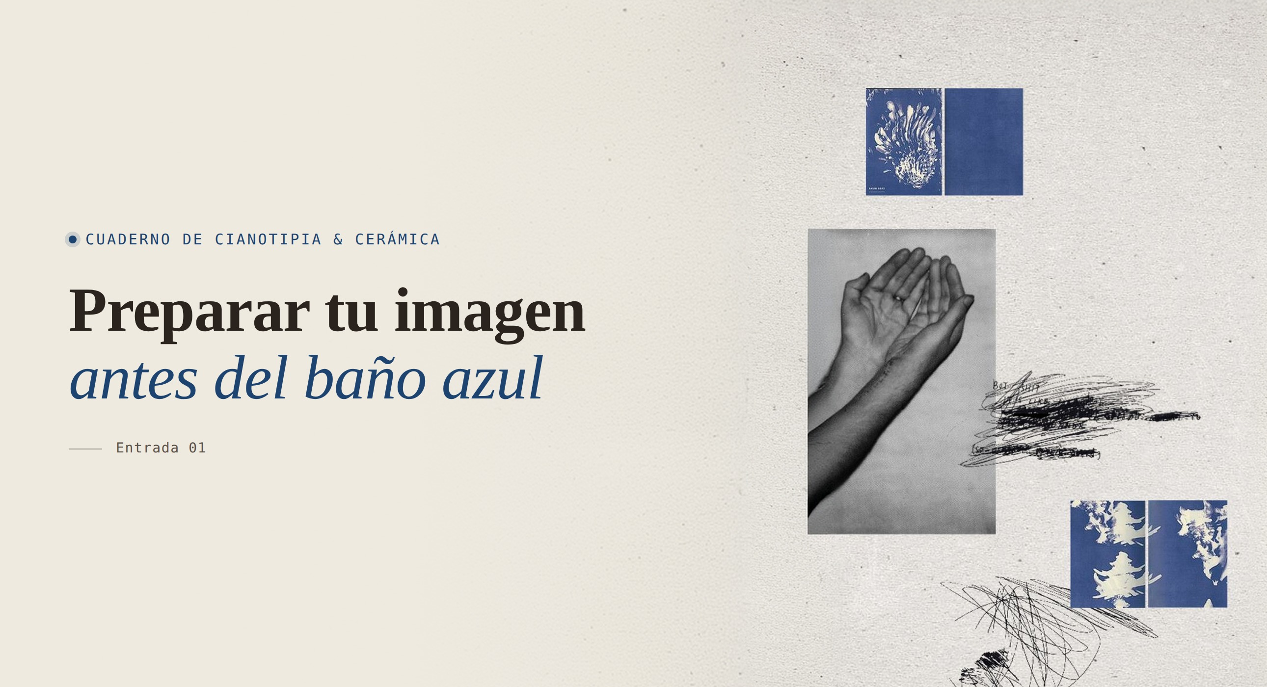 Cianotipia & Cerámica — cyanotype on ceramics study notebook preview